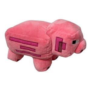 Minecraft MOJANG Studios Pink Plush Pig Toy Stuffed Animal 10”